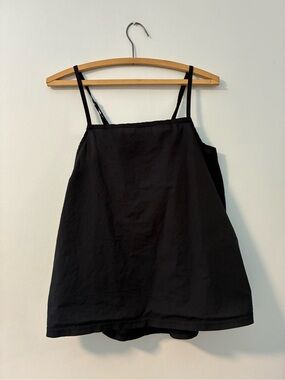 100% Organic Cotton Black Women's Square Neck Camisole Top